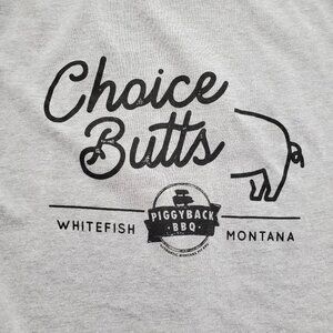 Nice Rack / Choice Butts Whitefish, MT Piggyback BBQ T-shirt - Large